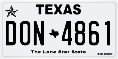 TX license plate DON4861