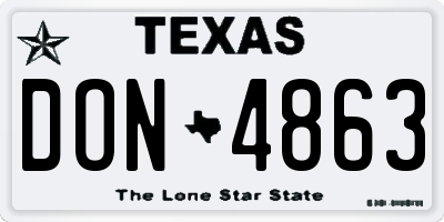 TX license plate DON4863