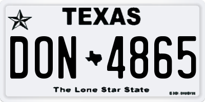 TX license plate DON4865