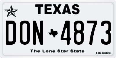 TX license plate DON4873