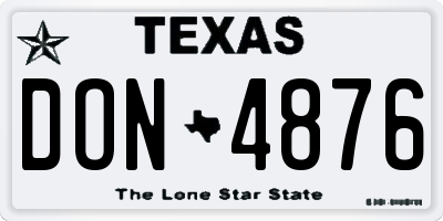 TX license plate DON4876