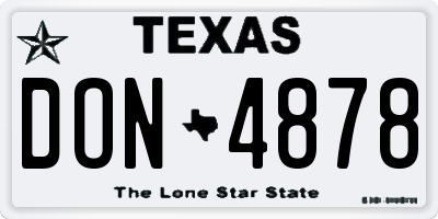 TX license plate DON4878