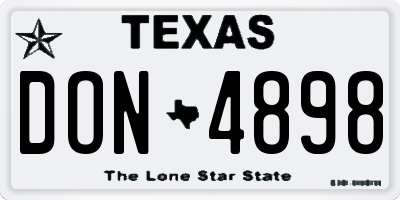 TX license plate DON4898
