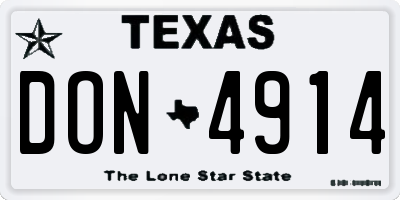 TX license plate DON4914