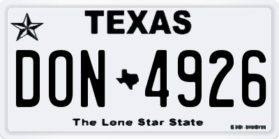 TX license plate DON4926
