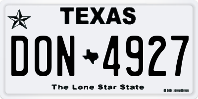 TX license plate DON4927