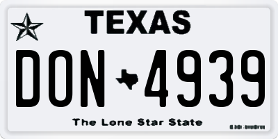TX license plate DON4939