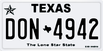 TX license plate DON4942
