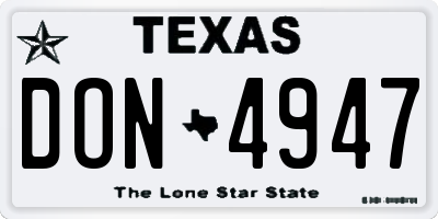 TX license plate DON4947