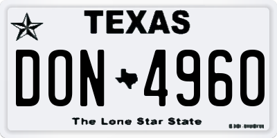 TX license plate DON4960