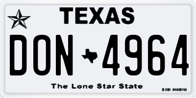 TX license plate DON4964