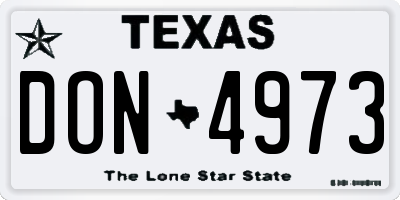 TX license plate DON4973
