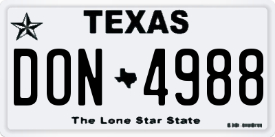 TX license plate DON4988