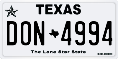 TX license plate DON4994
