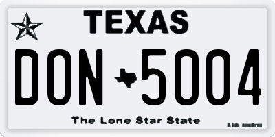 TX license plate DON5004