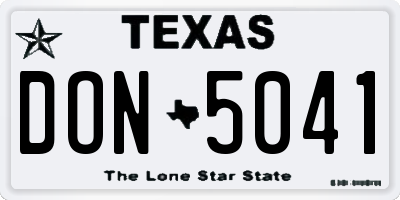 TX license plate DON5041