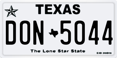 TX license plate DON5044