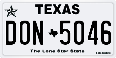 TX license plate DON5046
