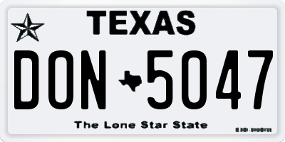 TX license plate DON5047