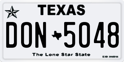 TX license plate DON5048