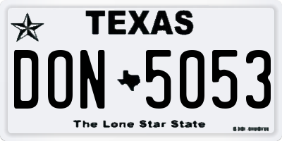 TX license plate DON5053