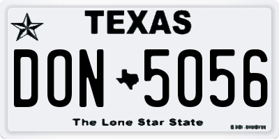 TX license plate DON5056