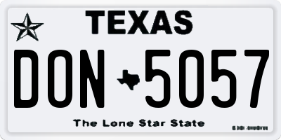 TX license plate DON5057