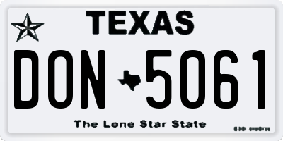 TX license plate DON5061