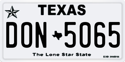 TX license plate DON5065