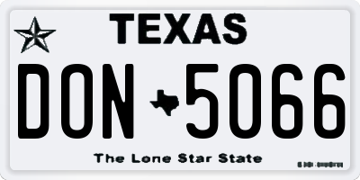 TX license plate DON5066