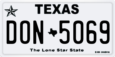 TX license plate DON5069