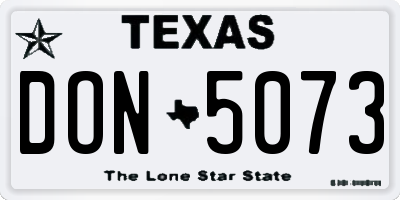 TX license plate DON5073