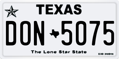 TX license plate DON5075