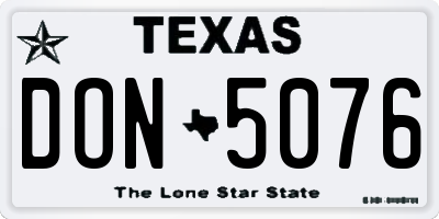 TX license plate DON5076