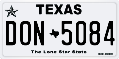 TX license plate DON5084