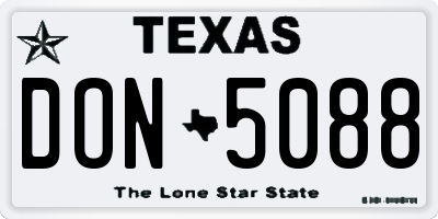 TX license plate DON5088