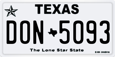 TX license plate DON5093