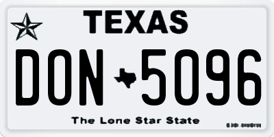 TX license plate DON5096