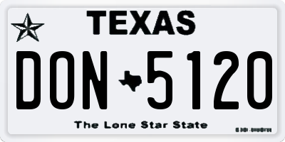 TX license plate DON5120
