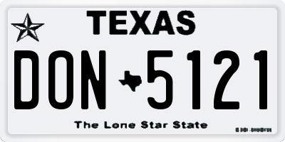 TX license plate DON5121