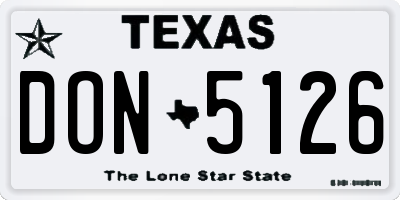 TX license plate DON5126