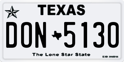 TX license plate DON5130