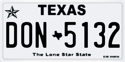 TX license plate DON5132