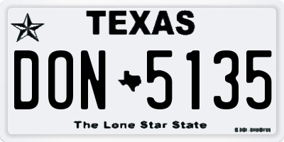 TX license plate DON5135