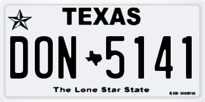TX license plate DON5141