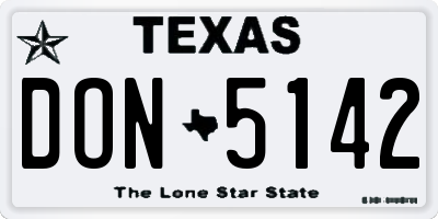 TX license plate DON5142