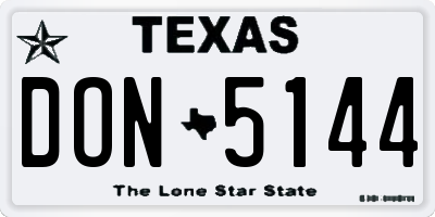 TX license plate DON5144