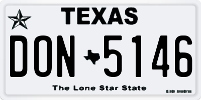 TX license plate DON5146