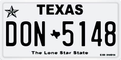 TX license plate DON5148