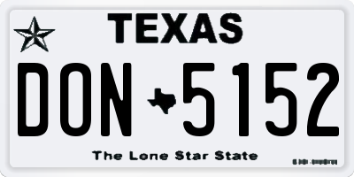 TX license plate DON5152